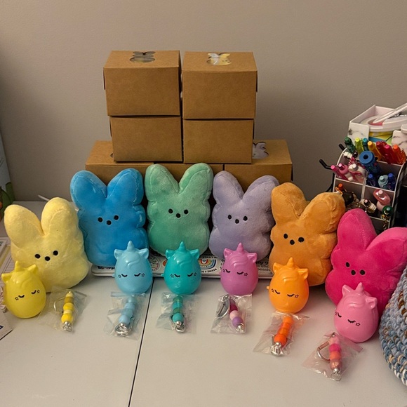 Peeps Other - Colorful Plush Bunny and Unicorn Egg
